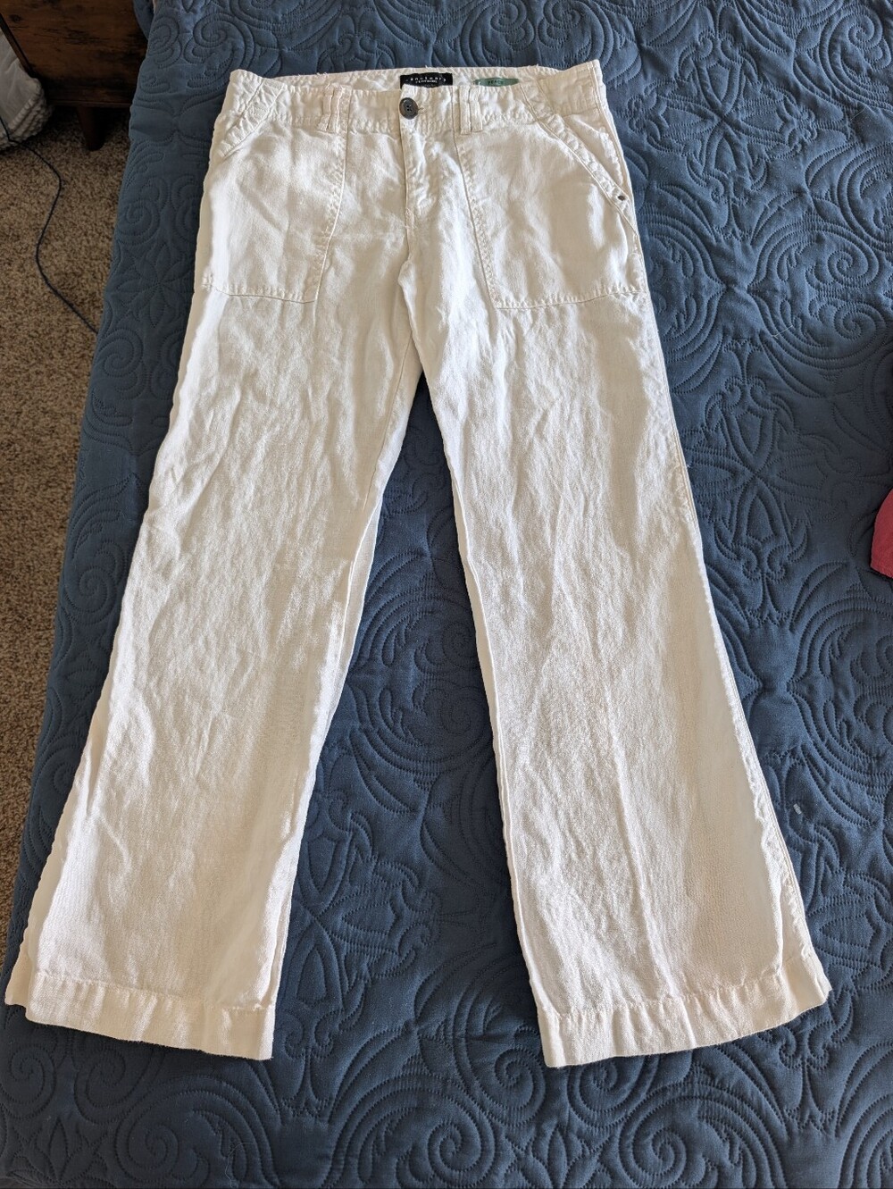 Sanctuary 100% Pure Linen Wide Leg Pants | Utility Patch Pockets
